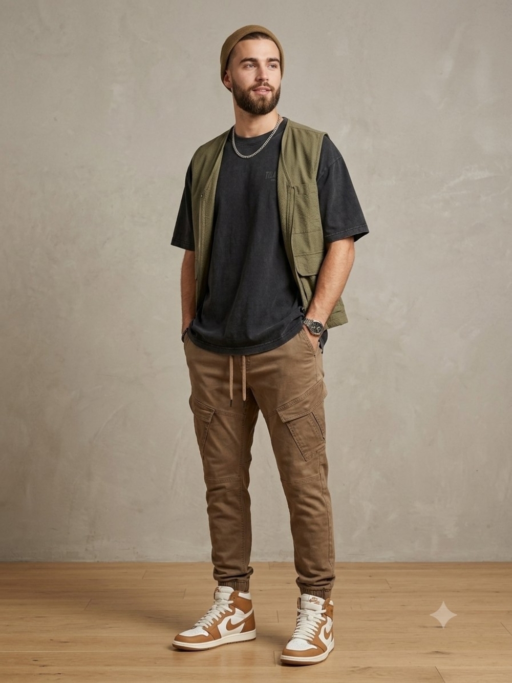 Jeaniologie DNM Works Cohen-TWL Cargo Joggers Brown Size XL (34)